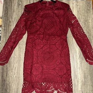 Brand New Shinestar Wine Lace Dress with Lining